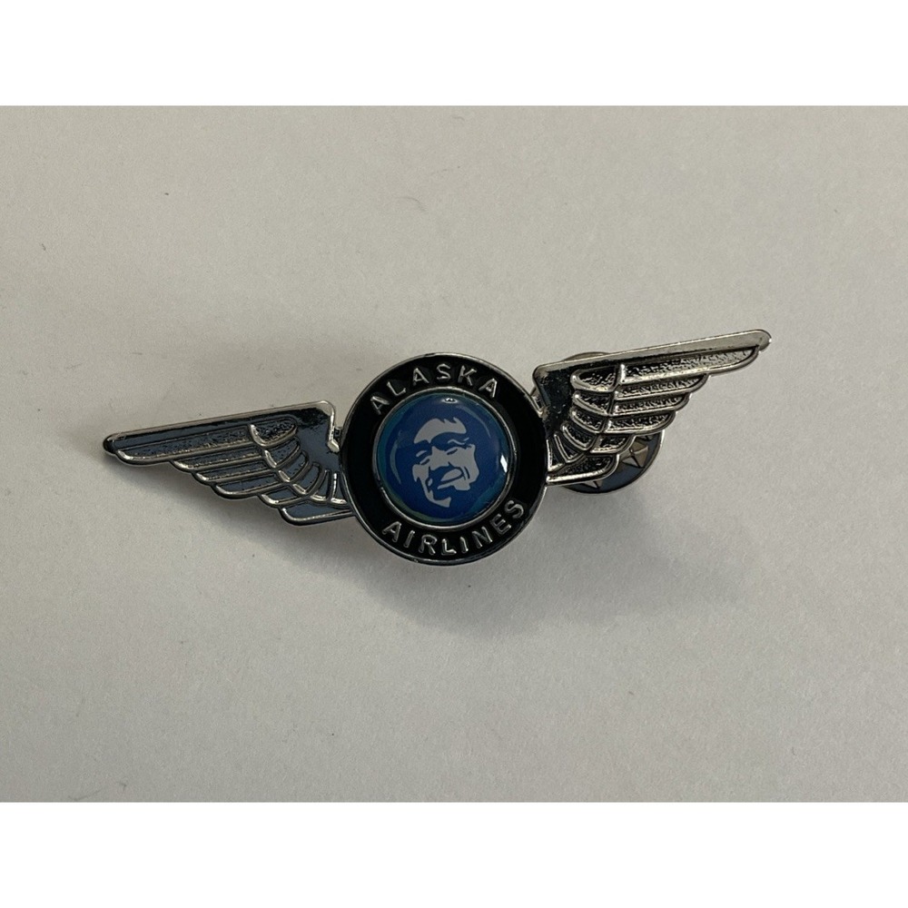 Alaska Airlines Wings Pin Badge Lapel Hat Vest Pinback Brooch Aviation Logo